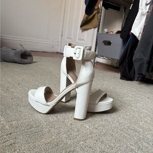 Elegant White Platform Heels